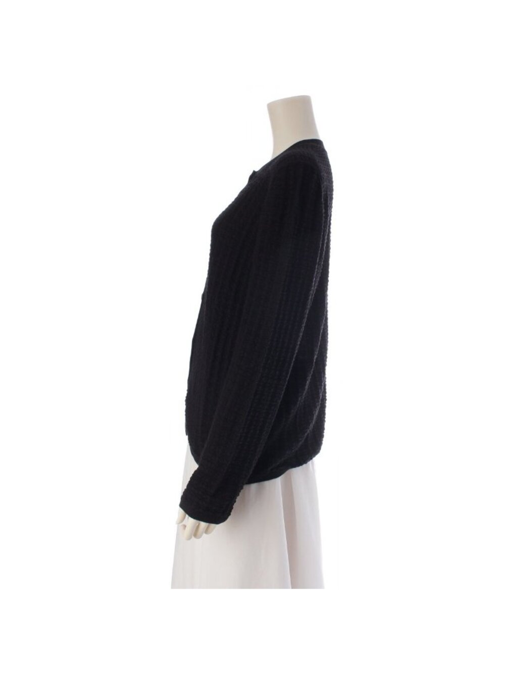 Hermes Cashmere Series Button Cardigan Top Black 38 - Picture 3 of 10